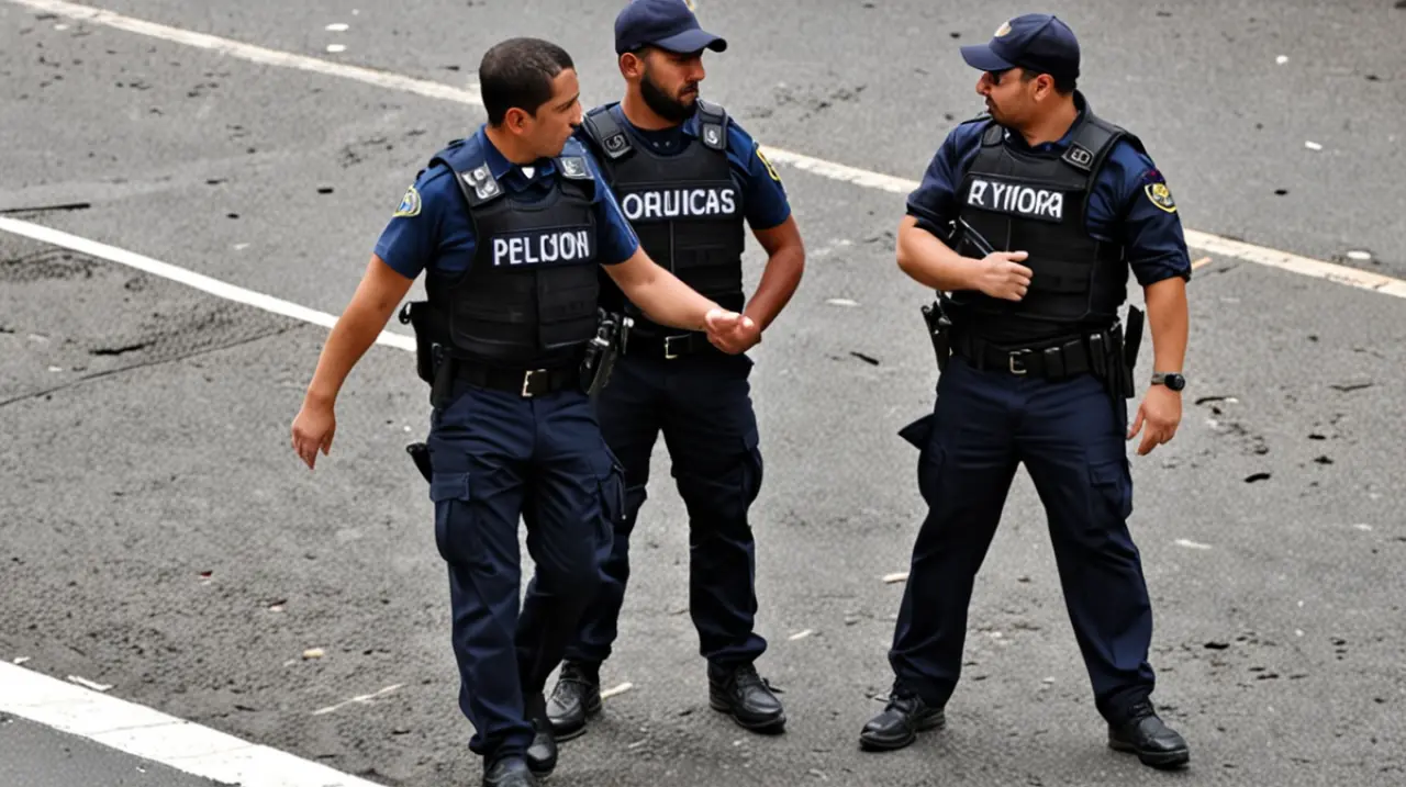 Dos personas fracasaron en su intento de agredir a un oficial de seguridad en la Ciudad, resultando en su propia detención.. Foto: Redacción InfoArticulos