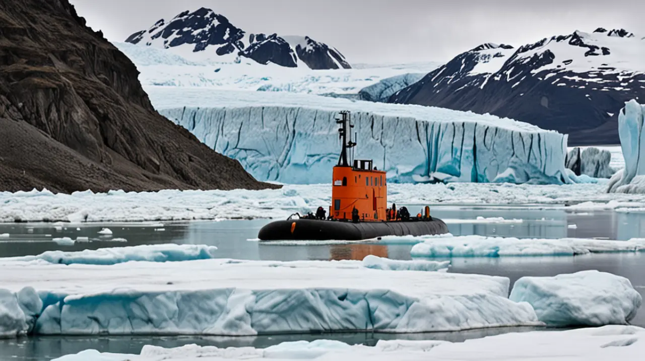 Un misterioso hallazgo en la Antártida: un submarino encontró estructuras ocultas en los glaciares, pero su paradero es desconocido después de sumergirse en aguas congeladas.. Foto: Redacción InfoArticulos