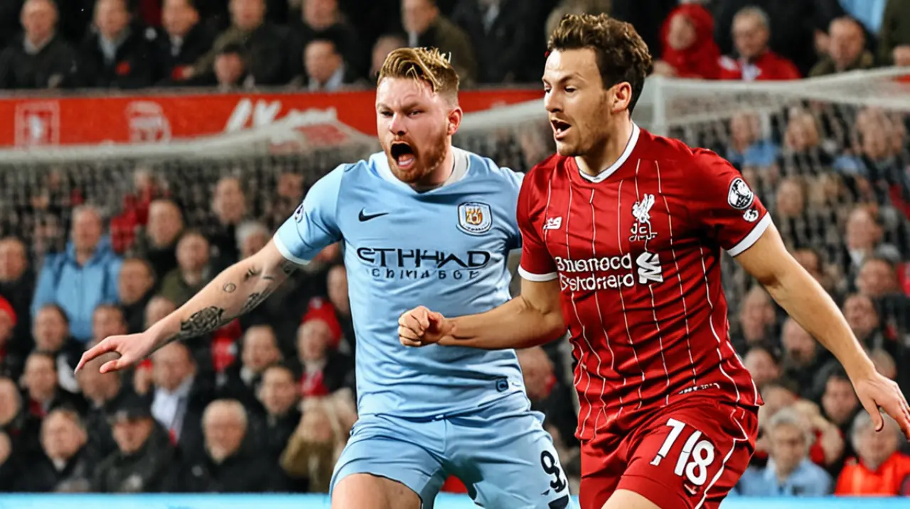 ¡Qué dolor! El golpe que recibió Mac Allister en la victoria del Liverpool sobre Manchester City dejó su rostro marcado.. Foto: Redacción InfoArticulos