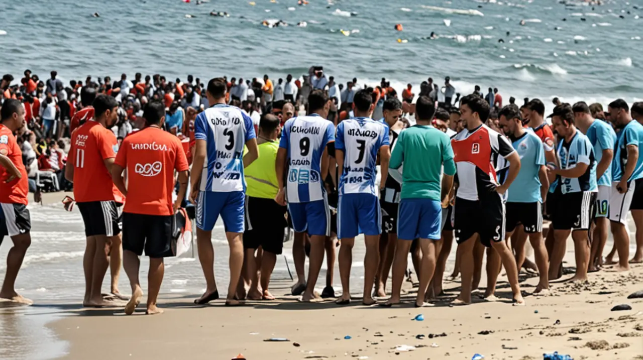 Un grupo de hinchas del club Racing sufrió un ataque con disparos en una playa de Río de Janeiro, justo antes de la final de la Recopa.. Foto: Redacción InfoArticulos