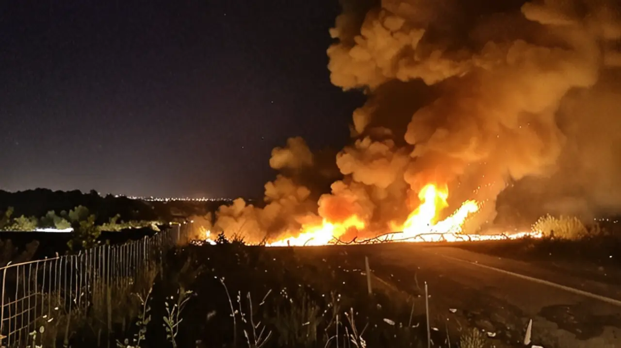 Un incendio devastador azotó la noche a una maderera ubicada junto al Camino de Cintura, dejando un rastro de destrucción y dramáticos momentos capturados en videos impactantes.. Foto: Redacción I
