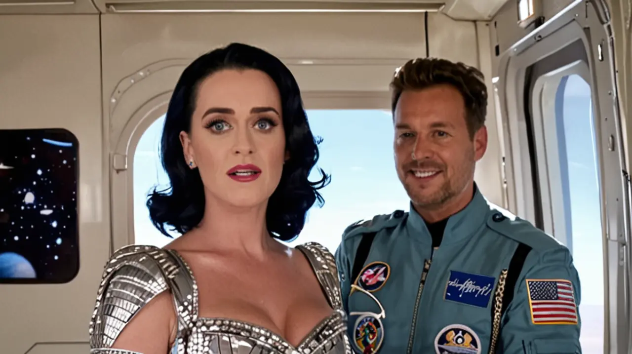 La cantante Katy Perry logra un impresionante aterrizaje en un viaje espacial, según se muestra en un reciente video.. Foto: Redacción InfoArticulos