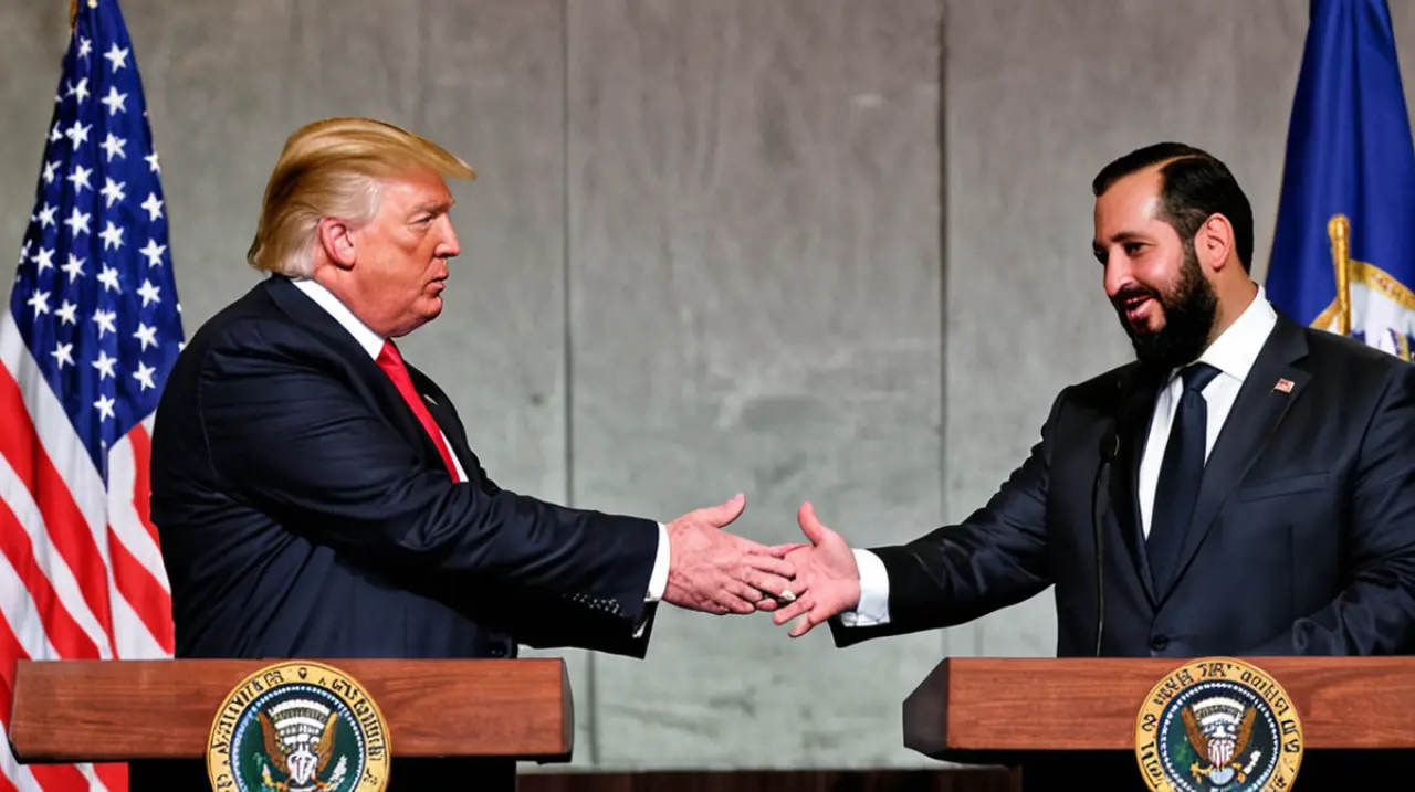 El presidente estadounidense, Donald Trump, expresó su gratitud hacia el líder salvadoreño, Nayib Bukele, quien mostró entusiasmo por colaborar en la materia migratoria.. Foto: Redacción InfoArti