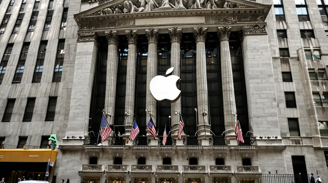 La bolsa de Nueva York cerró con un aumento gracias a la influencia de Apple, en medio de una evaluación por parte de los inversores sobre las exenciones de aranceles.. Foto: Redacción InfoArticulo