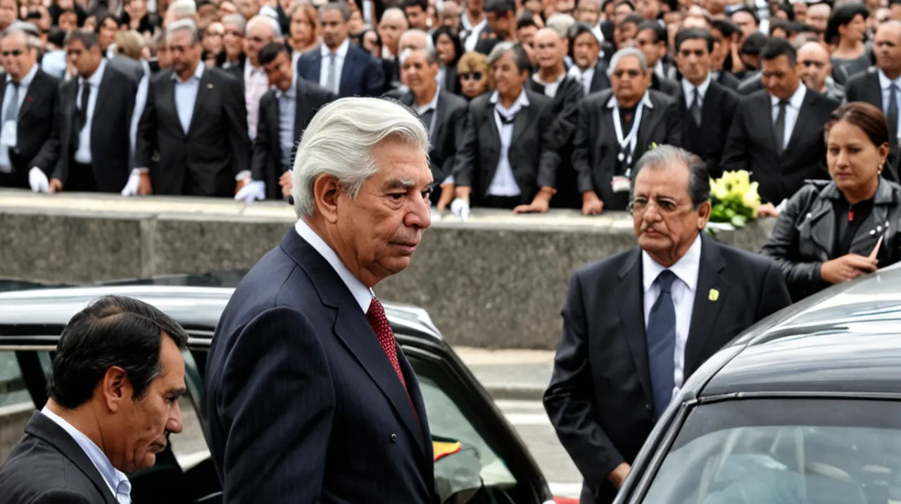 La caravana del escritor peruano Mario Vargas Llosa se dirigió a un centro funerario en la capital.. Foto: Redacción InfoArticulos