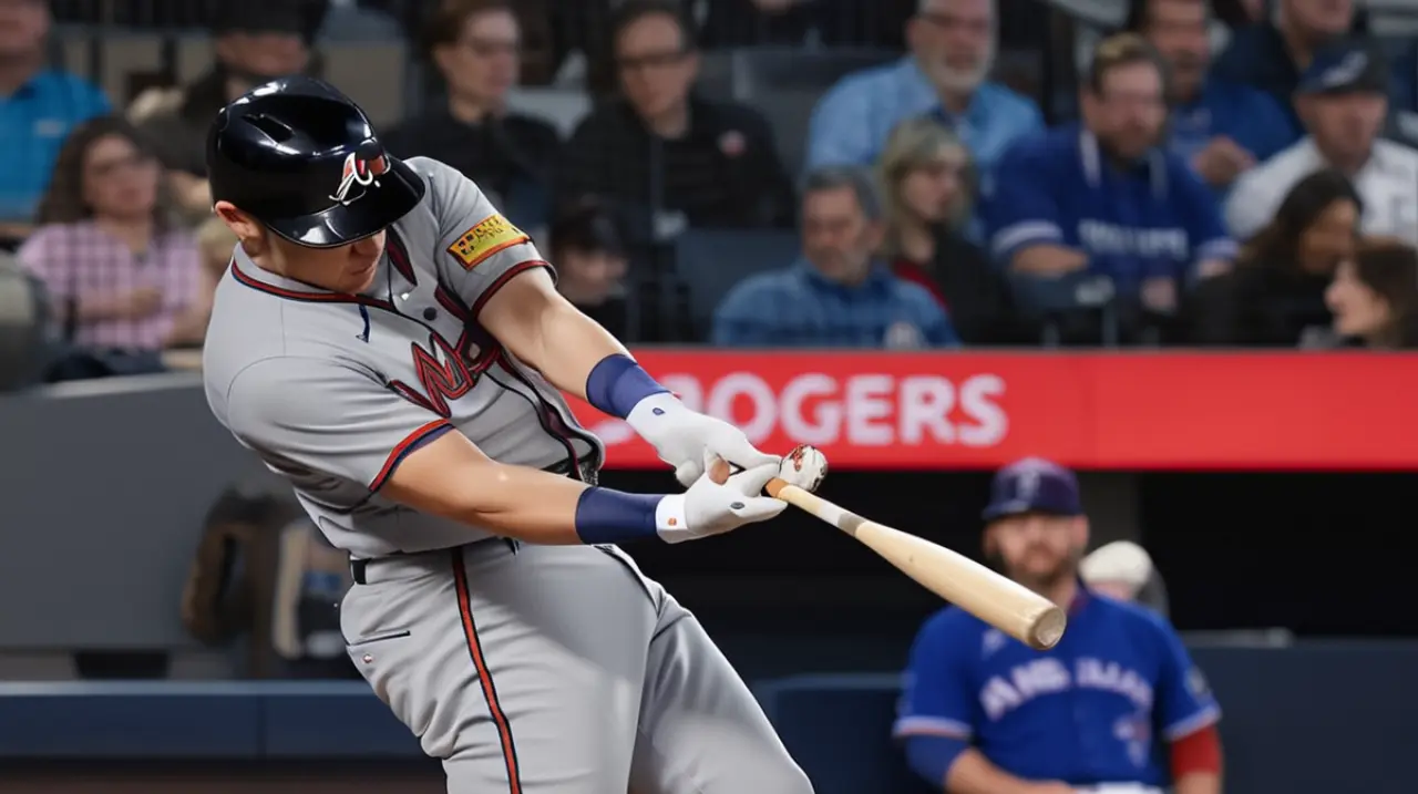 Con un doblete de jonrón, Riley lideró la ofensiva de los Bravos en su victoria por 8-4 sobre Toronto. Foto: Redacción InfoArticulos