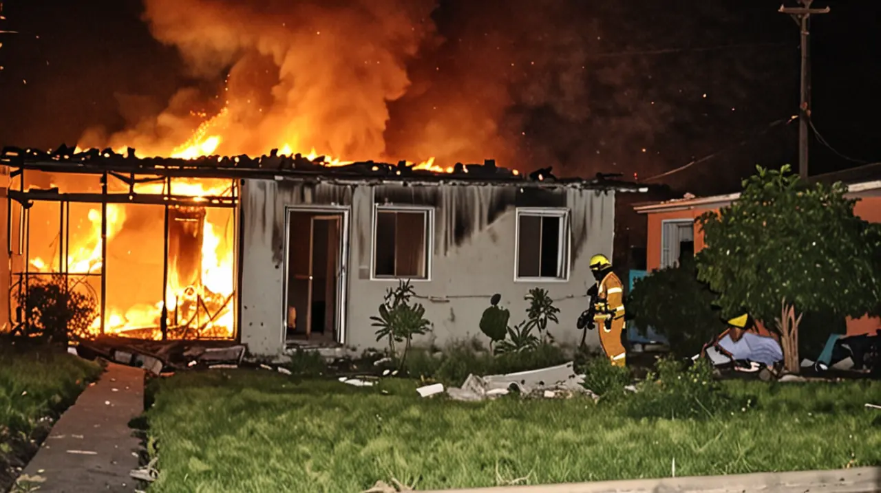 Un desastre ocurrió en San Fernando, donde un fuego devastador hizo que una casa se derrumbase, dejando como saldo tres vidas inocentes perdidas.. Foto: Redacción InfoArticulos