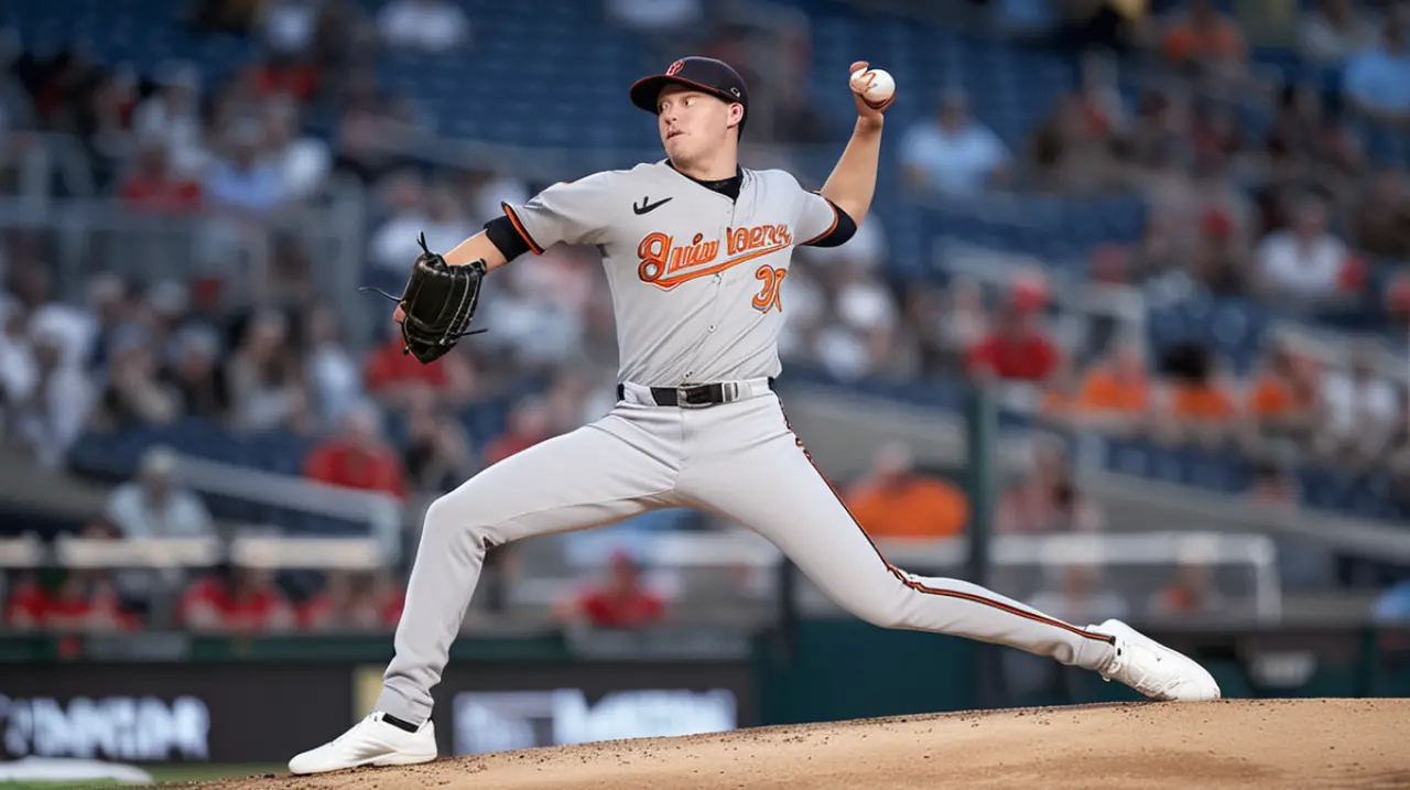 David Povich lanzó seis entradas y dos tercios en un juego destacado, llevando a los Orioles a una victoria ajustada de 2-1 sobre los Nacionales.. Foto: Redacción InfoArticulos
