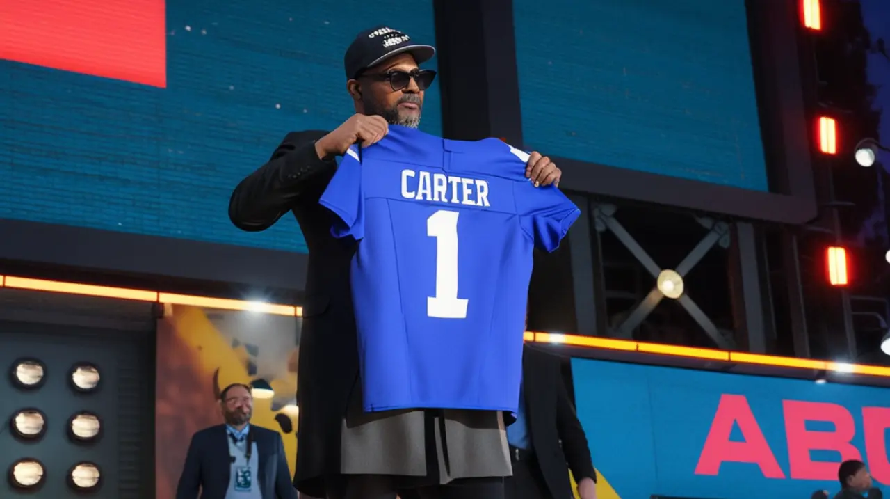 Los Giants han elegido a Abdul Carter como su tercer seleccionado en el draft de la NFL, un talentoso atacante que promete revolucionar la defensa del equipo.. Foto: Redacción InfoArticulos