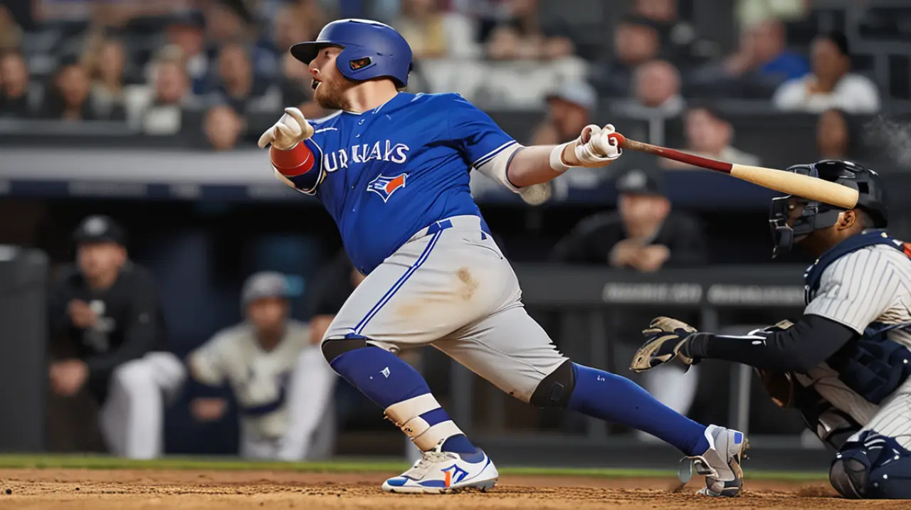 El jugador Kirk logra un doblete con dos carreras anotadas en la novena entrada, lo que lleva a los Azulejos a una victoria de 4-2 contra los Yankees.. Foto: Redacción InfoArticulos