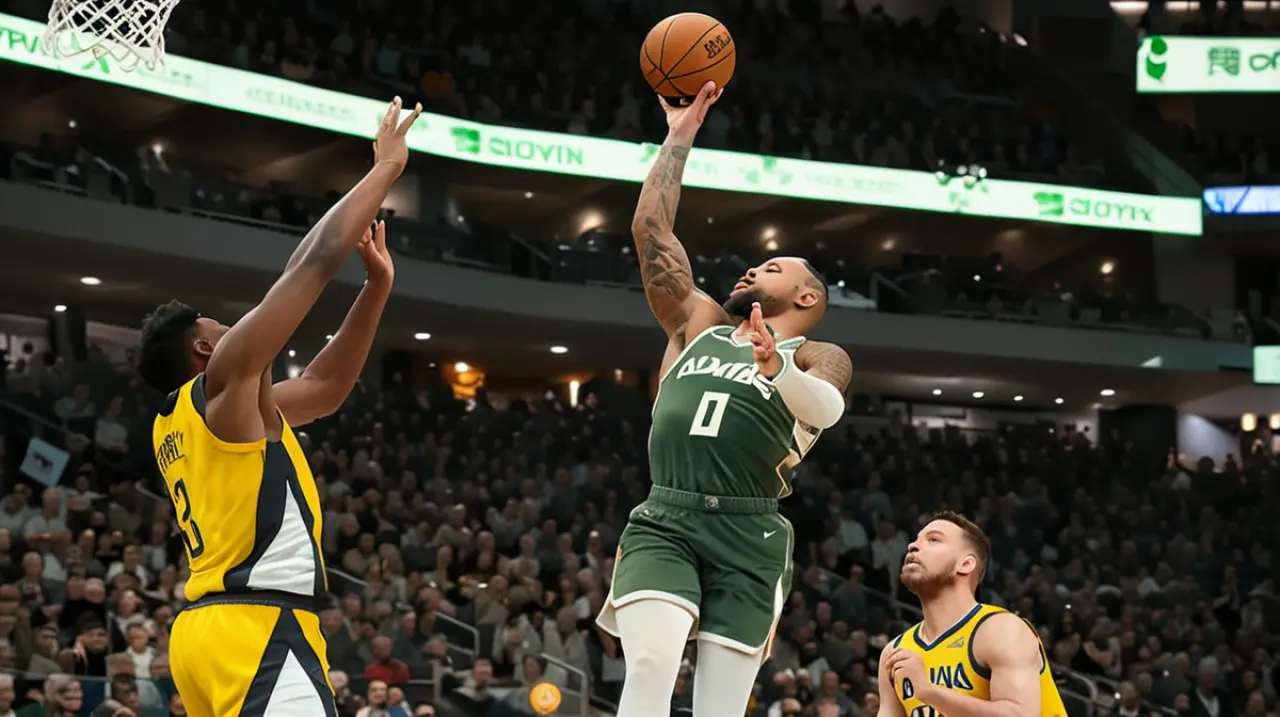 Giannis igualó récord de los Bucks en playoffs con nueve triples en la victoria 117-101 contra Indiana. Foto: Redacción InfoArticulos