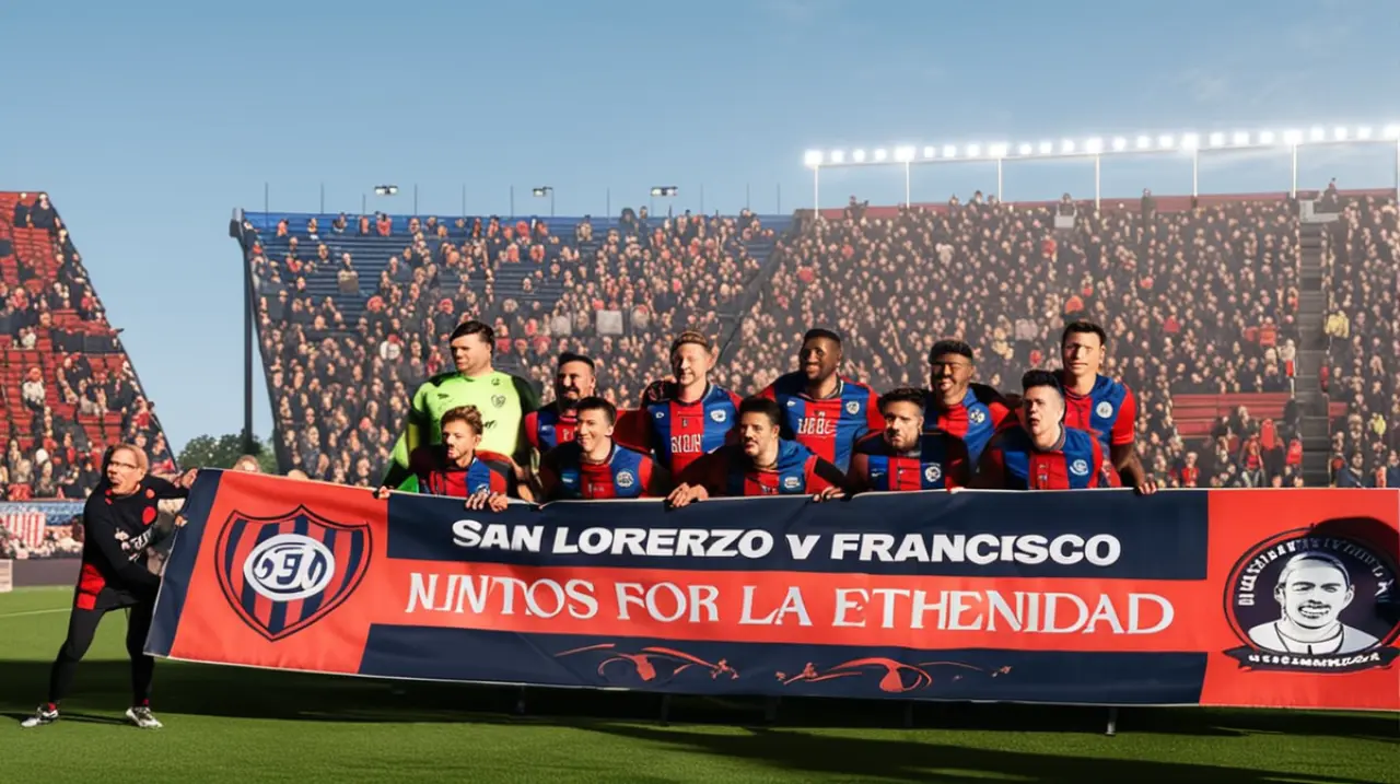 San Lorenzo rindió homenaje a Papa Francisco antes del encuentro con Rosario Central en el Torneo Apertura. Foto: Redacción InfoArticulos