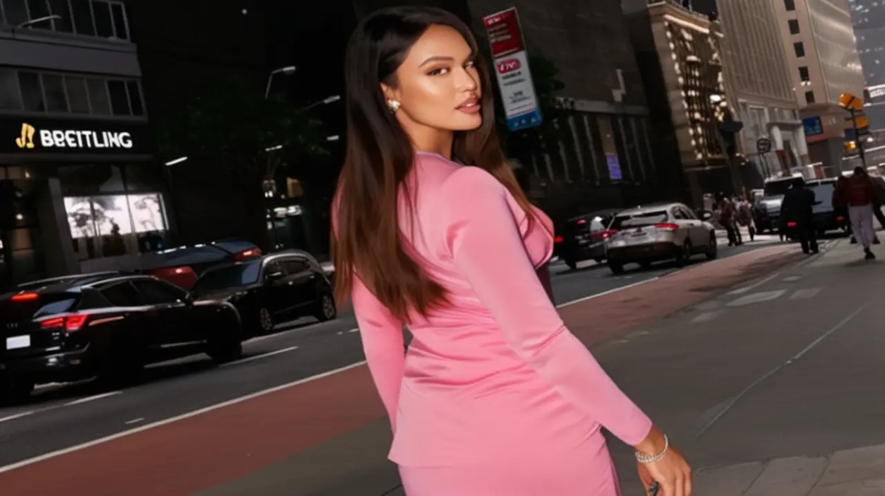 La modelo Antonela Roccuzzo se hizo notar en las calles de la ciudad de Nueva York con un estilo cinematográfico y un toque de rosa intenso.. Foto: Redacción InfoArticulos