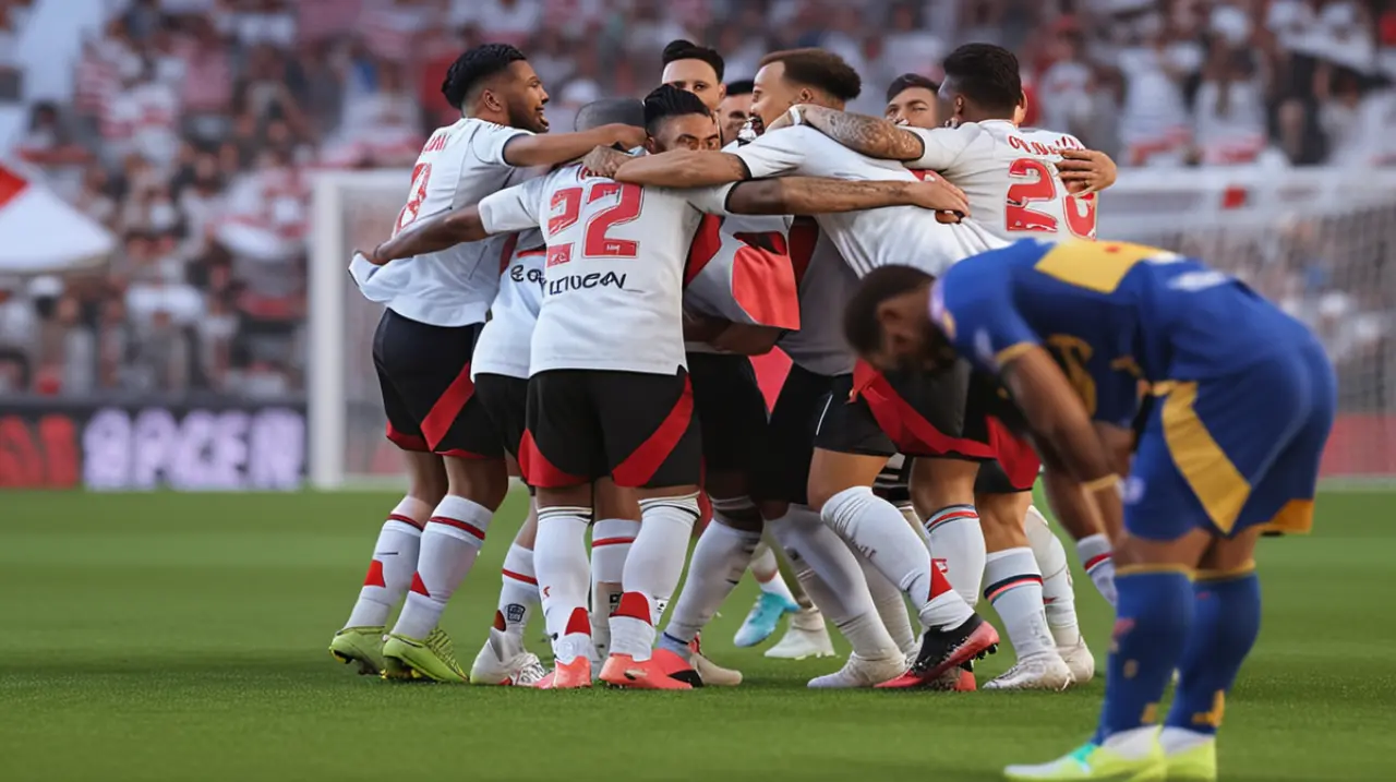 El equipo de Boca Juniors perdió su oportunidad de brillar en el estadio del Club Atlético River Plate, mientras que sus rivales aprovecharon la ventaja para marcar un gol decisivo.. Foto: Redacció