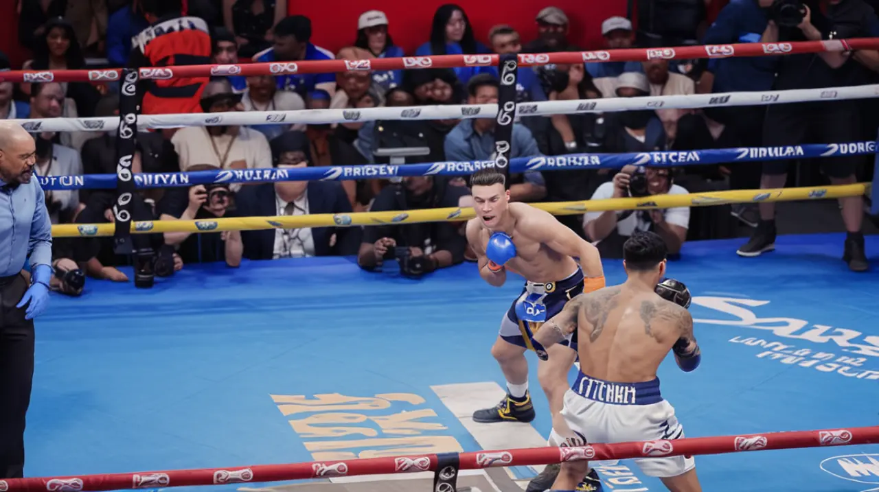 El campeón Teofimo López logra mantener su título en un emocionante combate de boxeo celebrado en el emblemático lugar de Nueva York, Times Square.. Foto: Redacción InfoArticulos