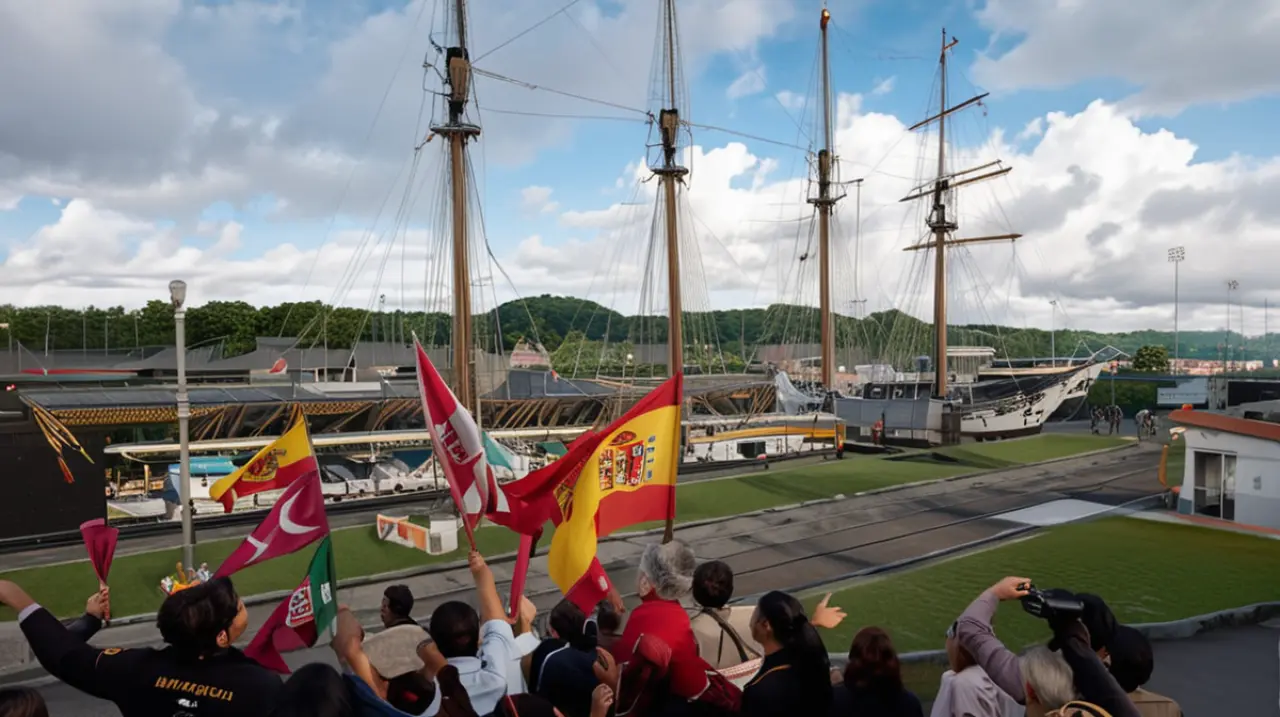 El buque escuela de la Armada española ha atravesado el Canal de Panamá, acompañado por la joven princesa Leonor a bordo.. Foto: Redacción InfoArticulos