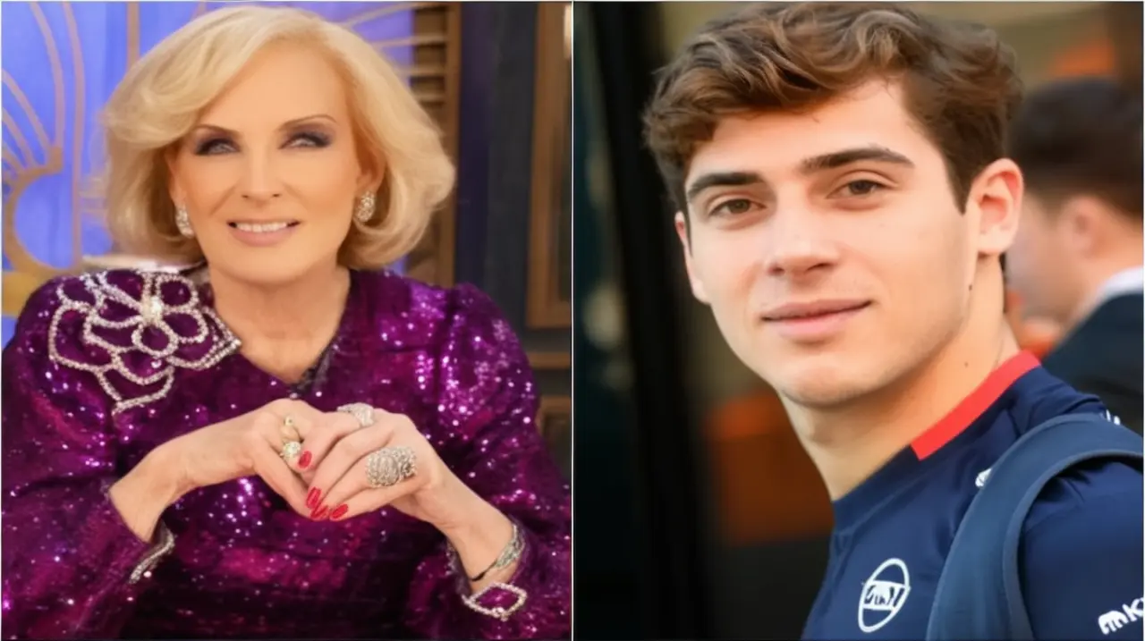 La actriz Mirtha Legrand se mostró emocionada al felicitar a Franco Colapinto, quien recibió un comentario inesperado de su parte.. Foto: Redacción InfoArticulos