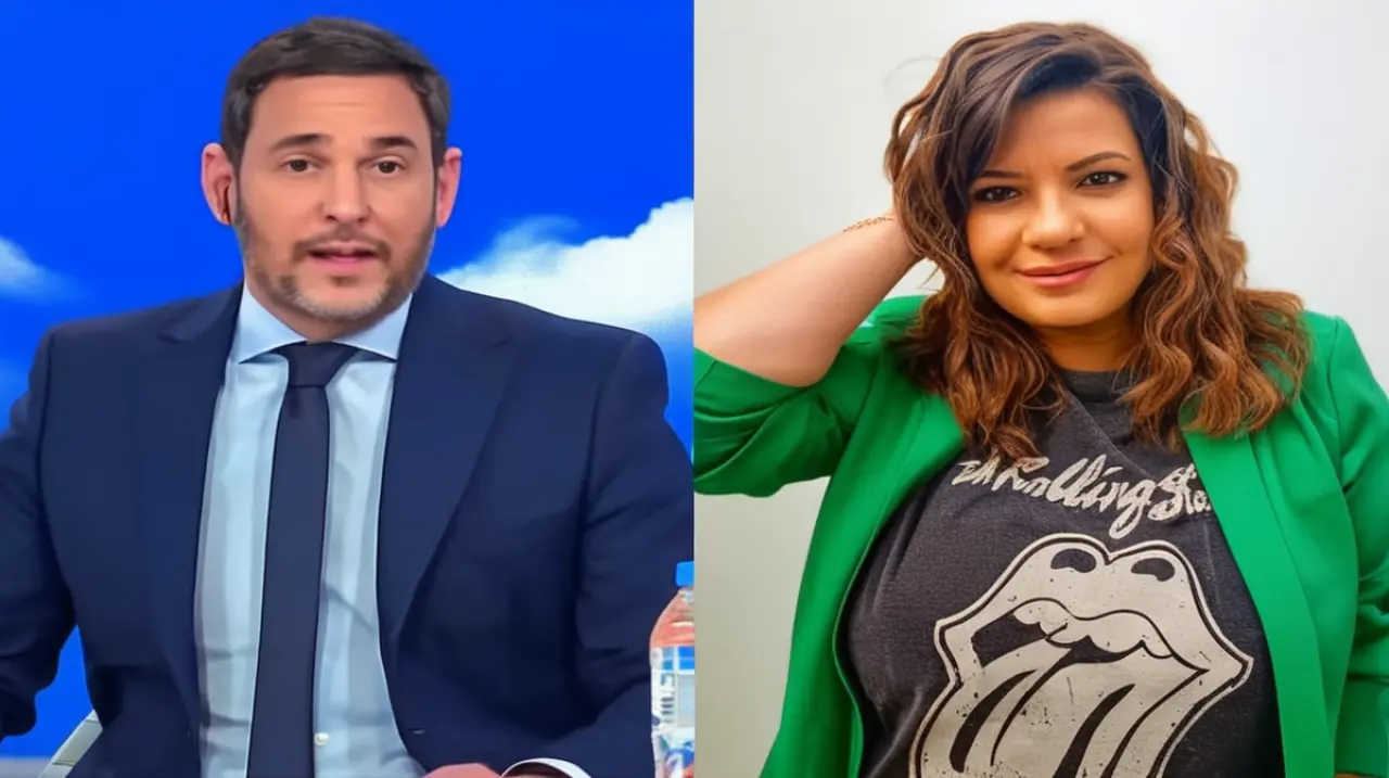 La tensión palpable entre los presentadores de Intrusos, Rodrigo Lussich y Andrea Taboada, causó malestar en el plató.. Foto: Redacción InfoArticulos