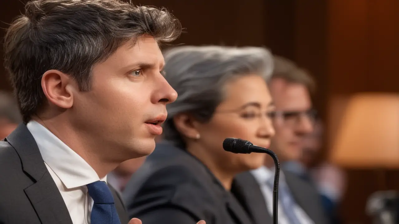 El jefe ejecutivo de OpenAI y otros líderes tecnológicos se reunieron con el Congreso de Estados Unidos para discutir los desafíos de la inteligencia artificial en relación con China.. Foto: Redac