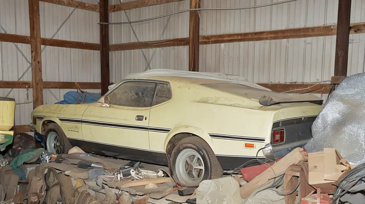 Un clásico Ford Mustang histórico fue descubierto en un garaje después de estar allí durante medio siglo, rodeado de un aura de misterio.. Foto: Redacción InfoArticulos