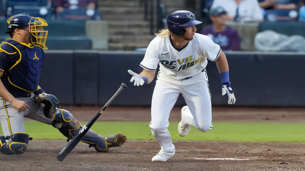 El lanzador Jankowski da un impulso a la victoria de los Rays en su partido contra los Cerveceros, con resultado final de 3-2. El encuentro se vio interrumpido varias veces debido a las lluvias.. Foto