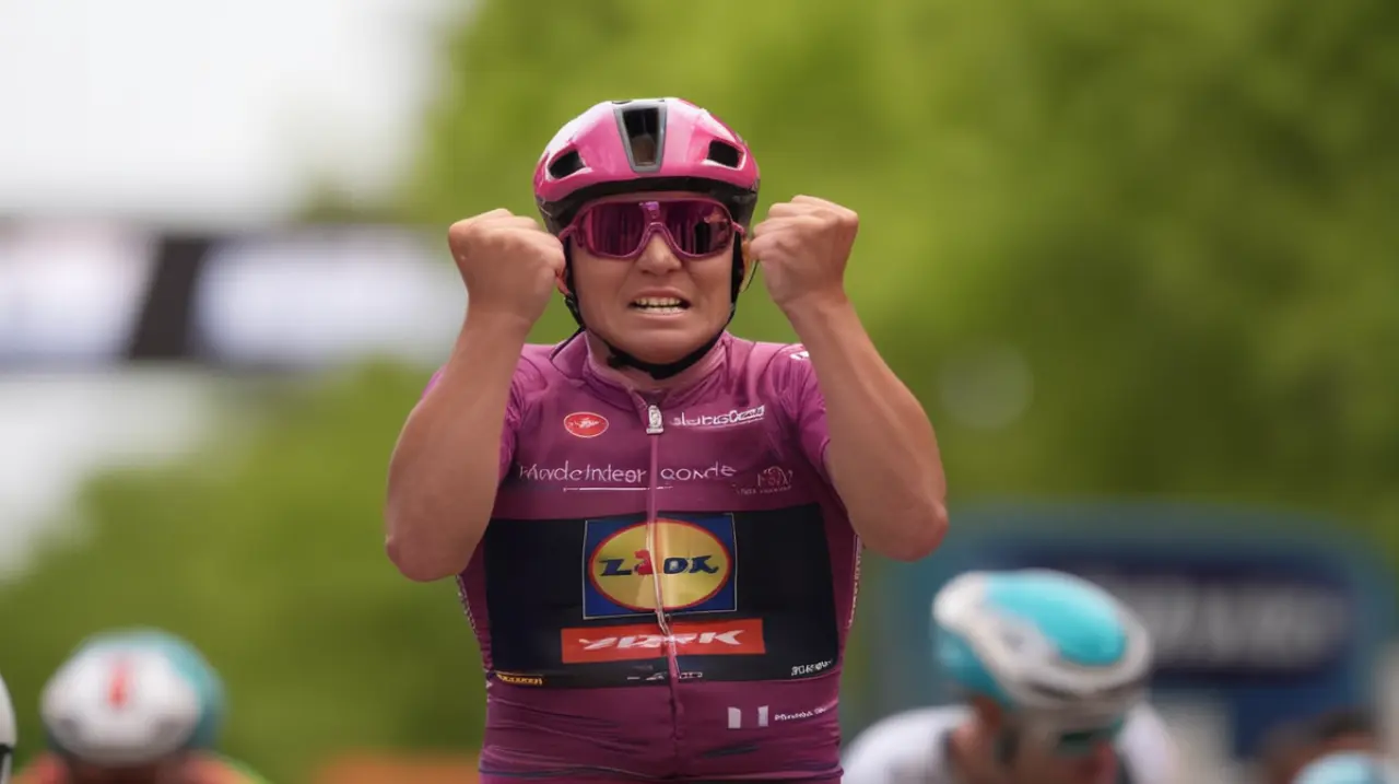 Con la presencia de cabras y un perro en su entorno, Magnus Pedersen logra recuperar el liderato con una destacada actuación en la tercera etapa del Giro de Italia.. Foto: Redacción InfoArticulos