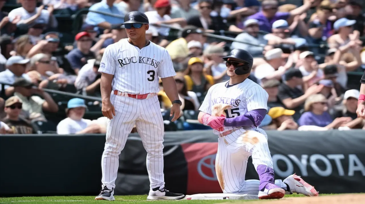 El jugador Goodman logra un doble, triple y jonrón, además de impulsar a cinco compañeros de equipo en la victoria de los Rockies por 9-3 contra los Padres.. Foto: Redacción InfoArticulos