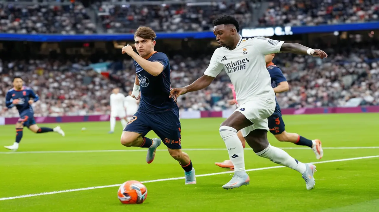 El jugador del Real Madrid, Vinicius Júnior, se lesionó con un esguince de tobillo durante el partido clave.. Foto: Redacción InfoArticulos