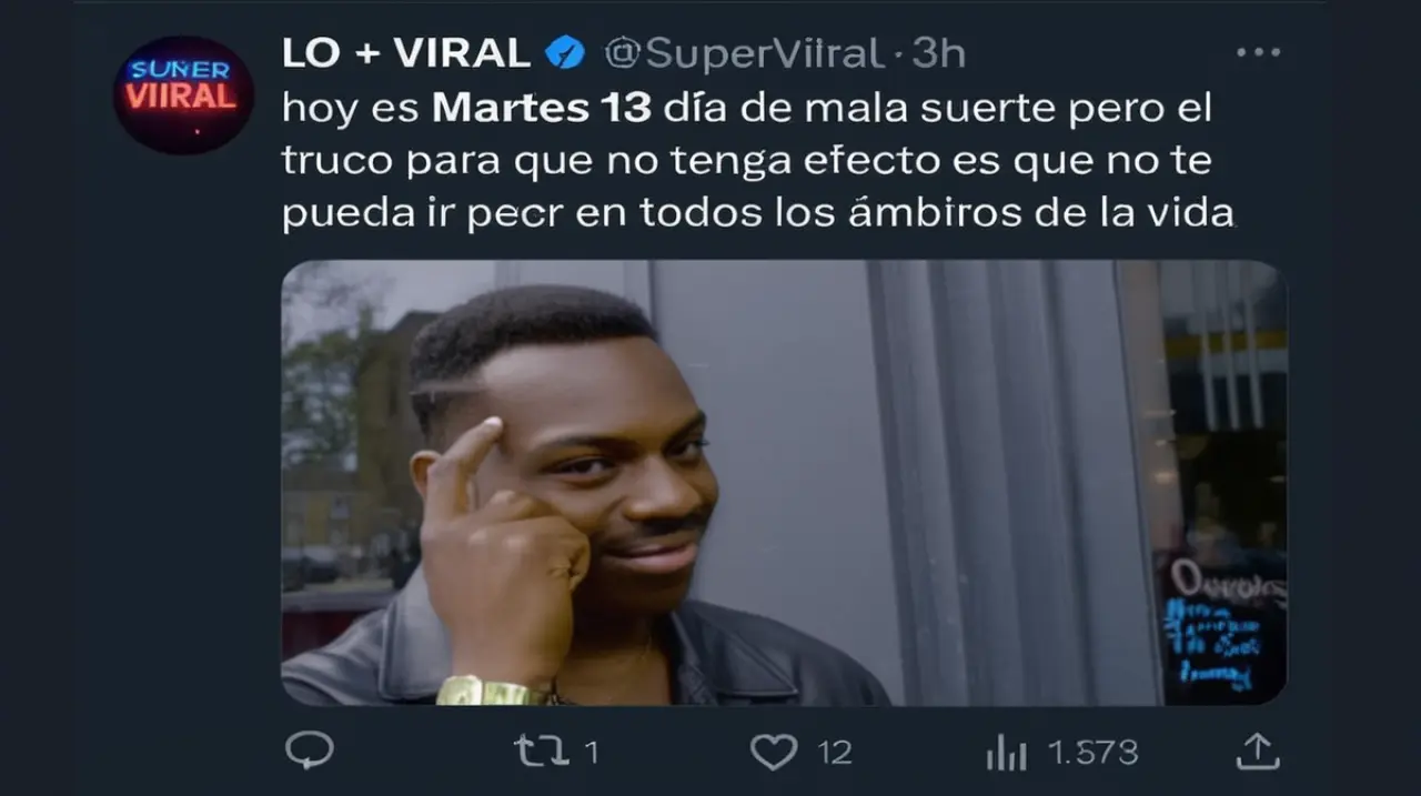El martes 13, día considerado por muchos como de mala suerte, inspiró una gran cantidad de contenido humorístico en redes sociales.. Foto: Redacción InfoArticulos