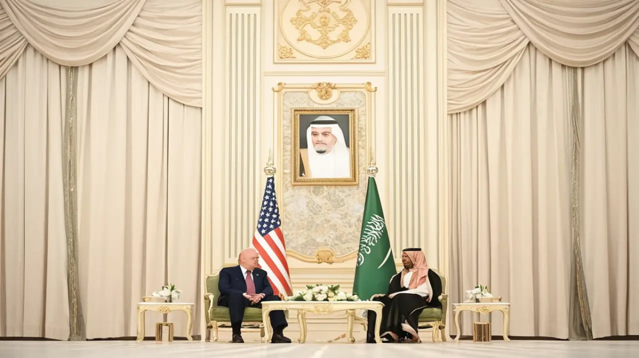 El presidente estadounidense comienza su visita al Golfo Pérsico con un recibimiento espléndido en el Reino de Arabia Saudita, donde busca cerrar importantes convenios comerciales.. Foto: Redacción