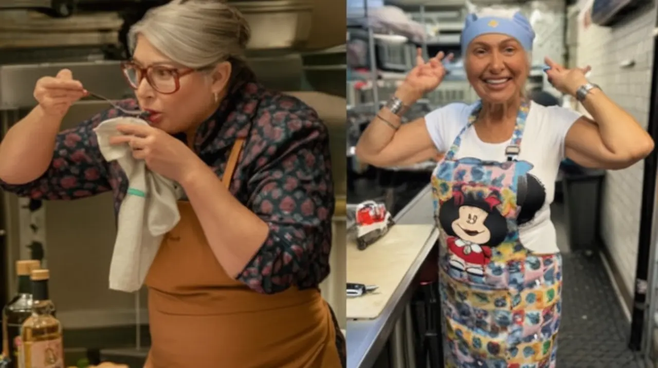 La actriz, conocida por su papel en una exitosa serie de Netflix, decidió pasar el día con su nieta y terminó cocinando en un restaurante llamado 'Las Abuelas', que se inspira en la vida de mujeres