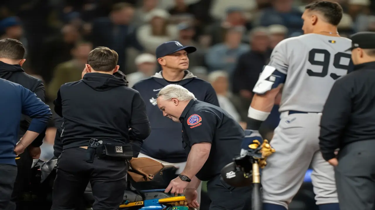 El jugador Cabrera fue evacuado en una ambulancia después de un incidente durante un partido de los Yankees contra los Marineros.. Foto: Redacción InfoArticulos