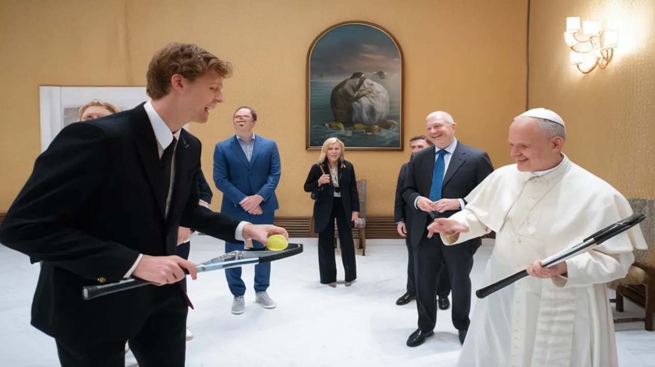 El Papa León XIV, aficionado al tenis, recibió en audiencia al número uno mundial de la disciplina, Jannik Sinner.. Foto: Redacción InfoArticulos