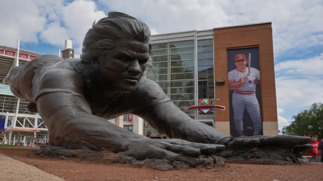 El equipo Los Rojos realizó un tributo al jugador Pete Rose, justo después de su regreso a las canchas profesionales de béisbol.. Foto: Redacción InfoArticulos