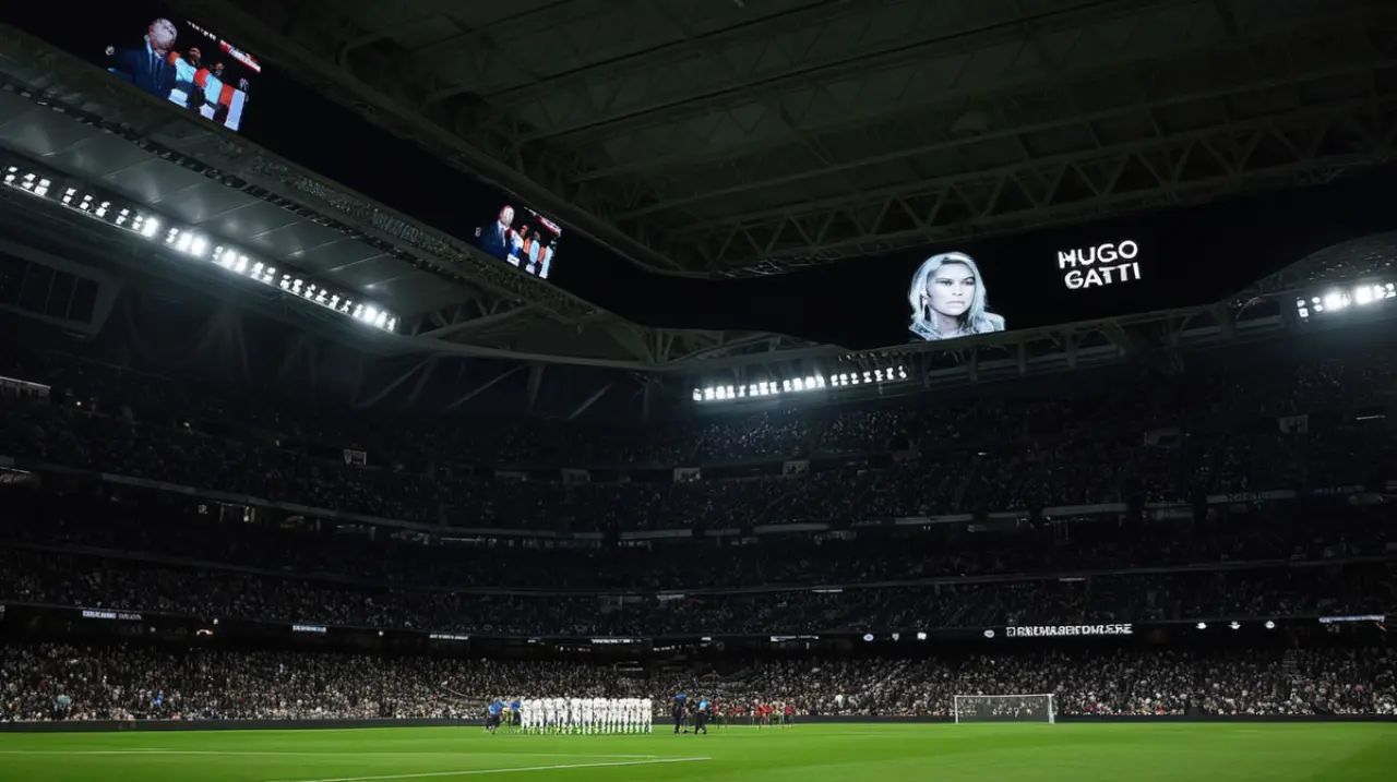 Un emotivo y respetuoso tributo del Real Madrid a Hugo Gatti en el emblemático estadio Santiago Bernabéu. Foto: Redacción InfoArticulos