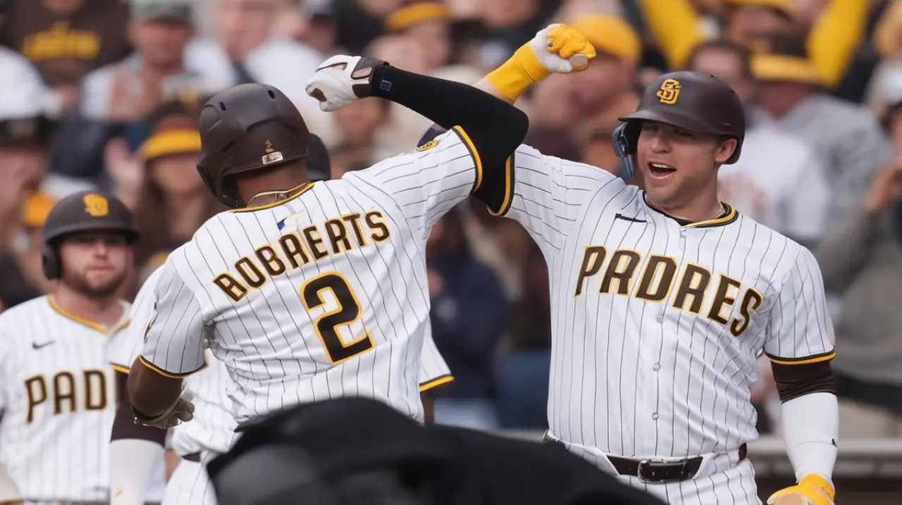 Tres jonrones de Bogaerts en la primera entrada llevaron a Vásquez y Padres a una victoria contundente 5-1 sobre los Angelinos. Foto: Redacción InfoArticulos