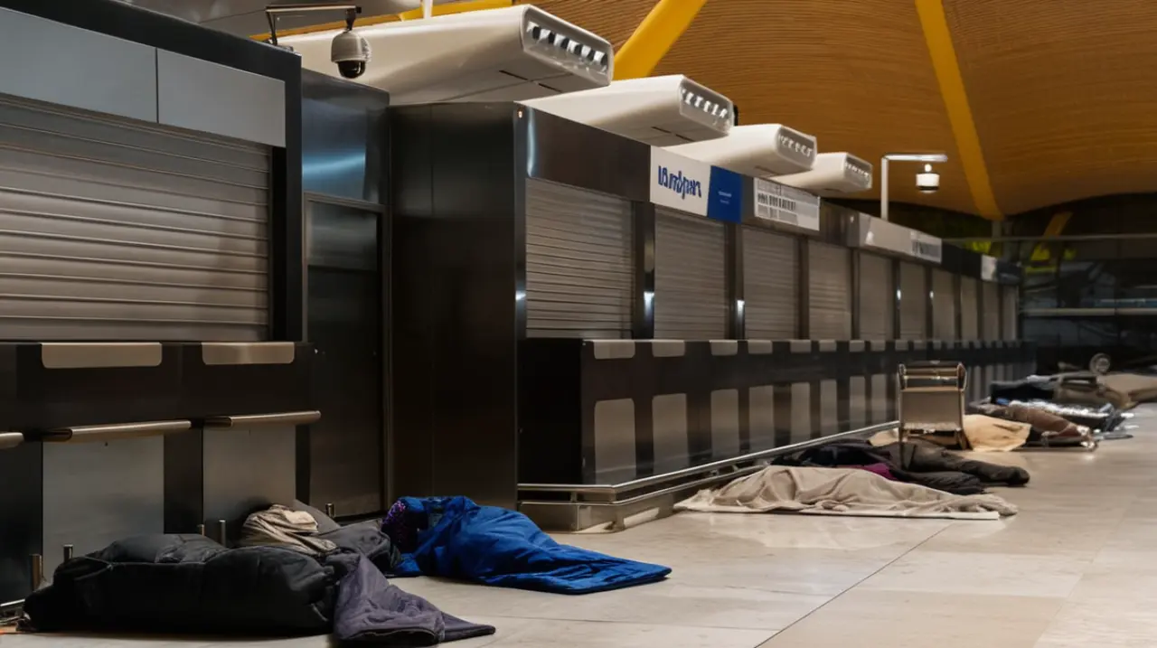 El gobierno español ha tomado medidas para controlar la entrada a los aeropuertos, incluido el de Madrid-Barajas, con el fin de prevenir que personas en situación de calle puedan acceder al país.. 