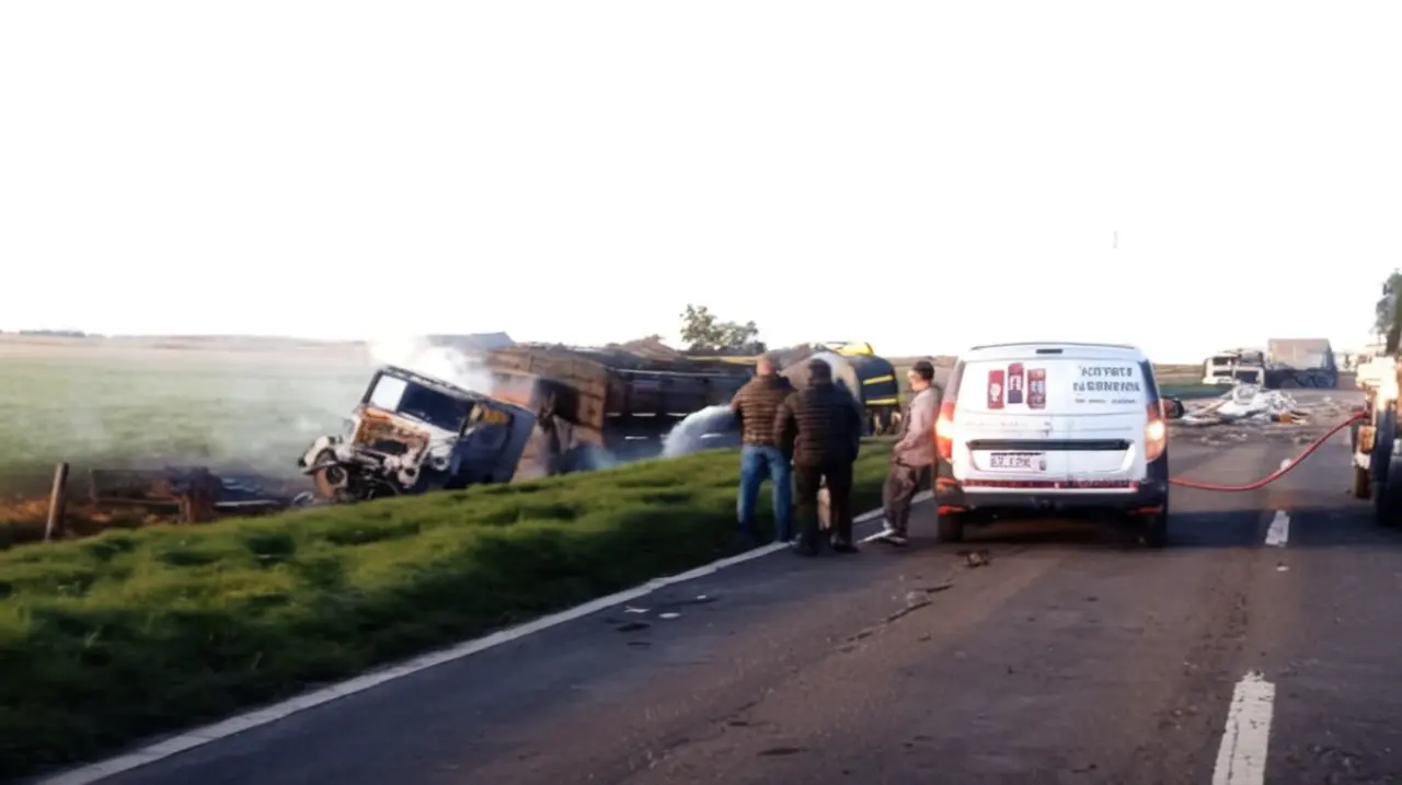 Un accidente grave ocurrió en Santa Fe, donde se estrelló una ambulancia contra un camión en la ruta 33, dejando como saldo dos fallecidos.. Foto: Redacción InfoArticulos
