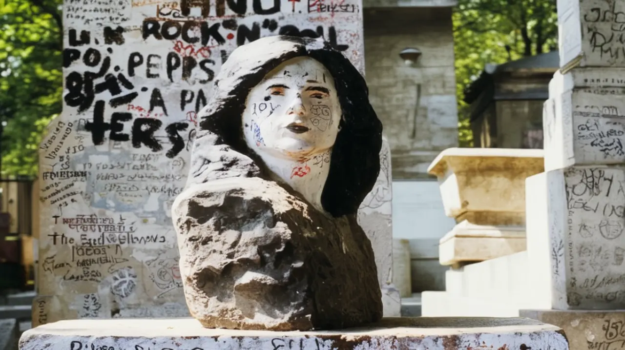 La policía ha recuperado un importante hallazgo arqueológico en París, después de 37 años de ausencia: el busto de mármol que coronaba la tumba del legendario cantante Jim Morrison.. Foto: Redac