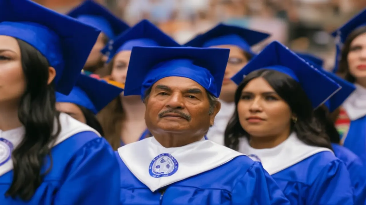 El anciano migrante mexicano Rafael Aguirre logró su diploma en Texas a la avanzada edad de 83 años, demostrando que nunca es demasiado tarde para seguir aprendiendo.. Foto: Redacción InfoArticulos
