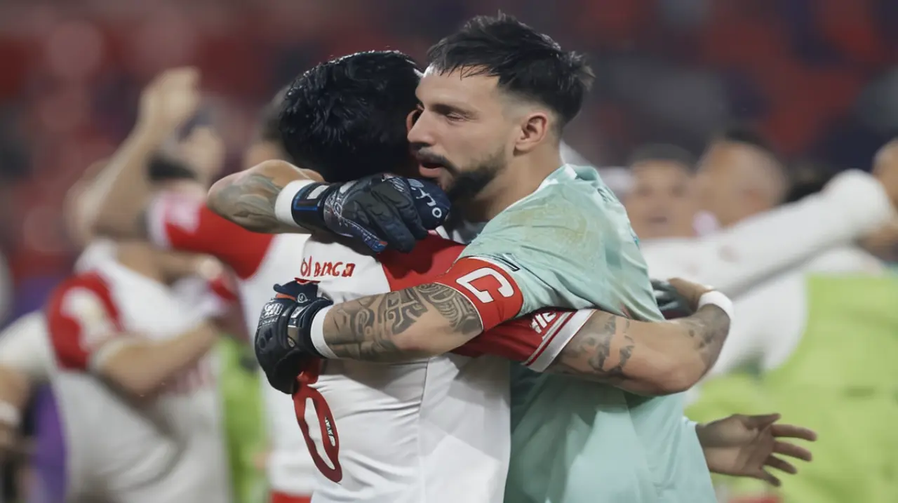 El huracán 'solidario' y 'familiar' se presentó en la región con un equipo de respaldo que incluía a Galíndez como asesor y a Meza, el portero suplente, como consejero para los penales.. Foto: Re