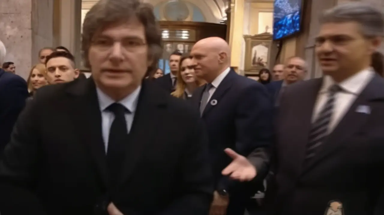 La tensión entre los políticos se hizo evidente cuando Javier Milei se negó a saludar a Jorge Macri y Victoria Villarruel.. Foto: Redacción InfoArticulos