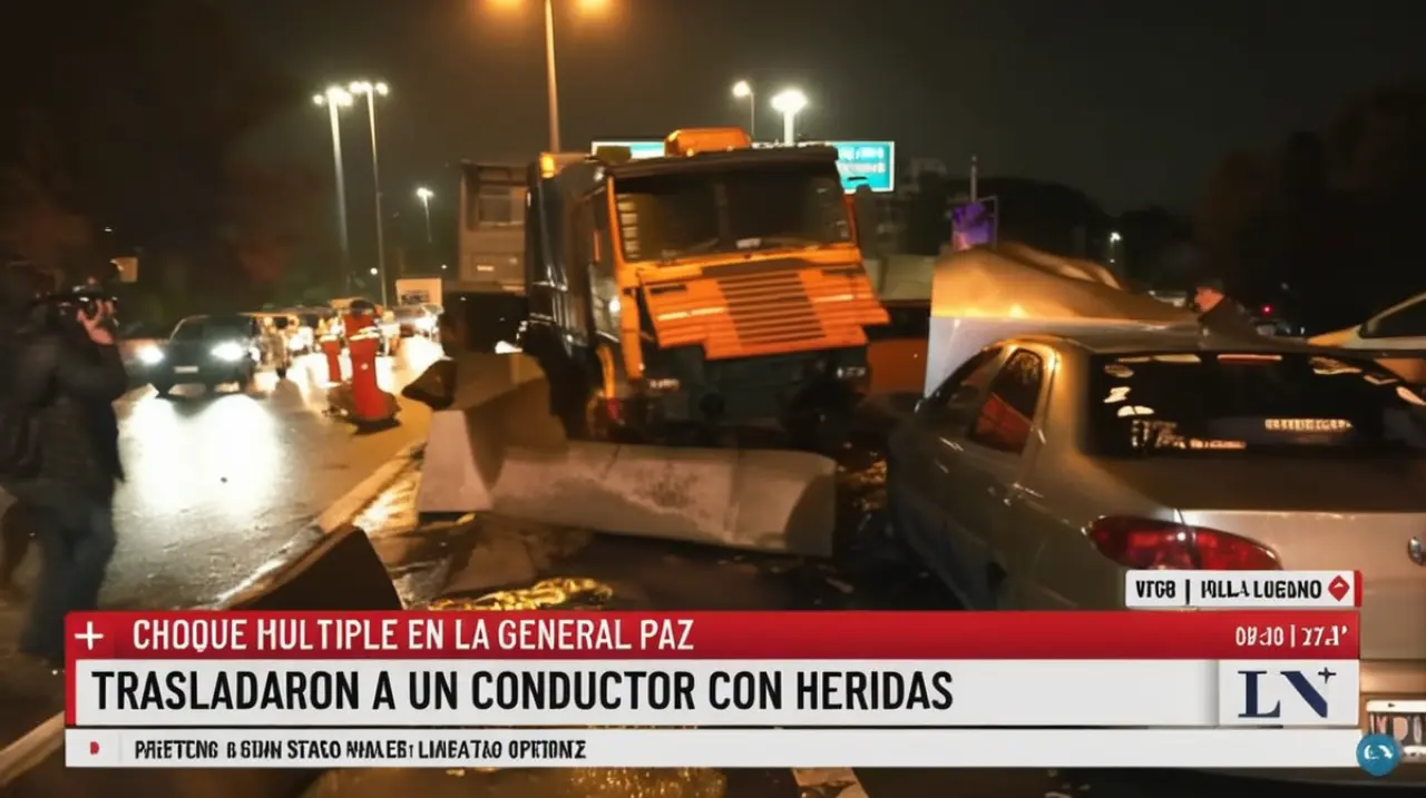 Un incidente de tráfico múltiple dejó daños en la Avenida General Paz, donde un vehículo pesado chocó contra dos automóviles.. Foto: Redacción InfoArticulos