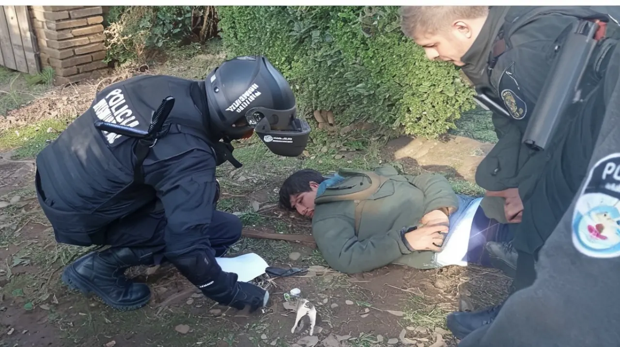 Un hombre intentó forzar la entrada a una casa armado con un cuchillo, pero fue detenido por los propietarios que lo redujeron sin causarle daño grave.. Foto: Redacción InfoArticulos